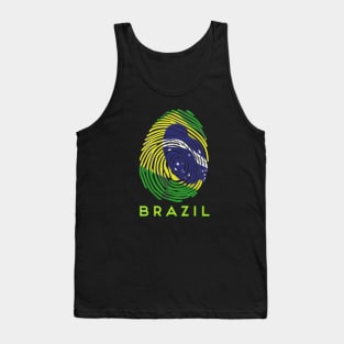 Brazil Flag Fingerprint Tank Top